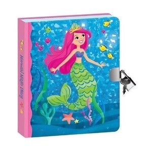 Peaceable Kingdom Mermaid Magic Sparkly Foil Cover Lock & Key Free Shipp…